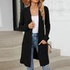 Women's Casual And Fashionable Solid Color Long Sleeved Pocket Cardigan Jacket  Jacket