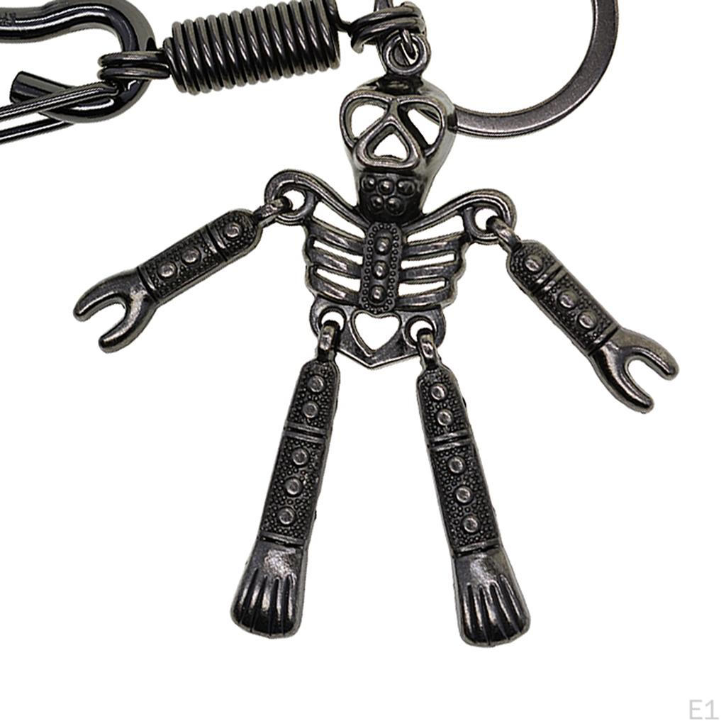 Punk Skeleton Skull Key Chain Keychain Spring Snap Hook Ring Gift