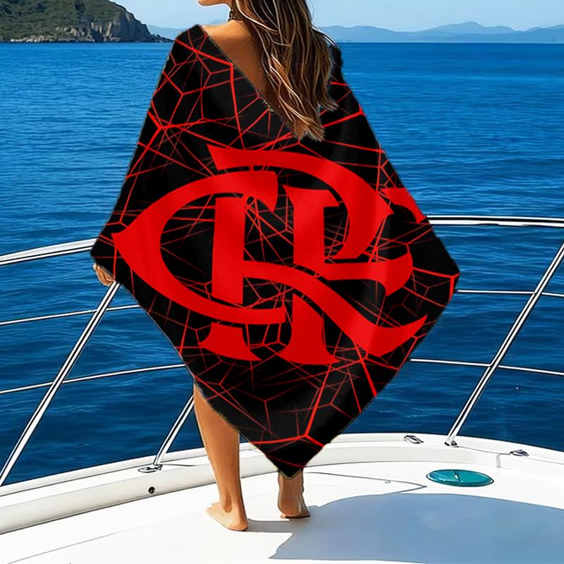 Beach Towel with Clube de Regatas do Flamengo Pattern - soft,absorbent,machine washable Lightweight&Modern,swimming,Travel Essentials