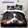 Black Bernese Mountain Dog Pattern Bedding Home Decoration Birthday Gift (1 * duvet cover + 2 * pillowcase, without core)