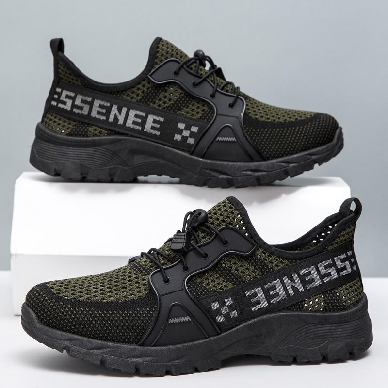Summer fly-woven breathable mesh shoes men's sports shoes handsome large mesh casual shoes lightweight versatile wading shoes