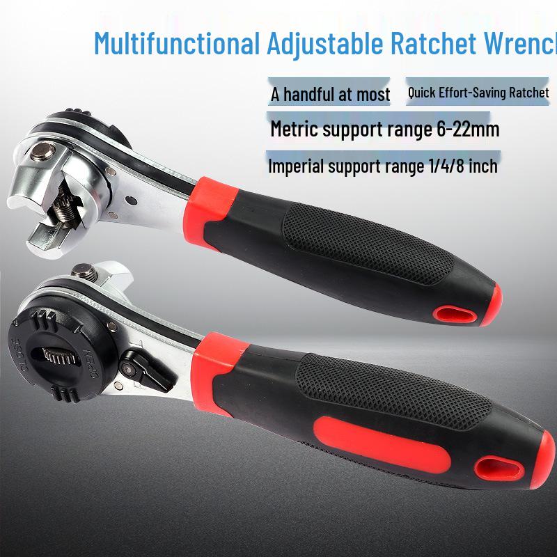 Adjustable 6-22MM Ratchet Wrench – Multifunctional Open-End Tool