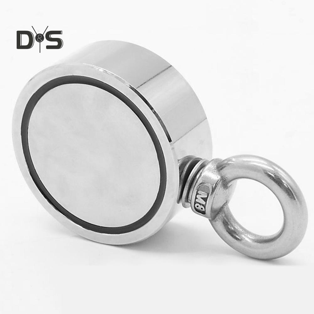 DYS TOOL SHOP Double Side Round Neodymium Eyebolt Salvage Fishing Magnet Equipment