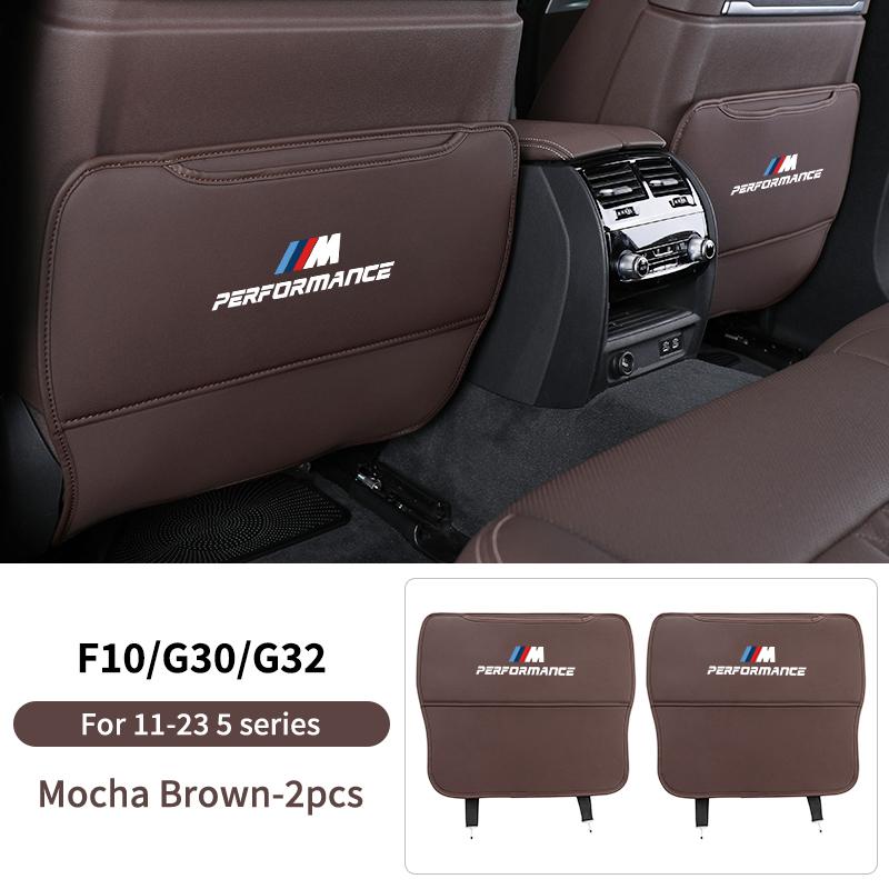 2025 Horká podložka na zadní stranu autosedačky proti kopání Kožený chránič Kryt pro BMW řady 5 F10 G30 G38 G60 X1 U11 Dekorace interiéru auta Ac
