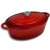 Enameled Cast Iron Casserole Dish Goose Pot 6L Hage Red