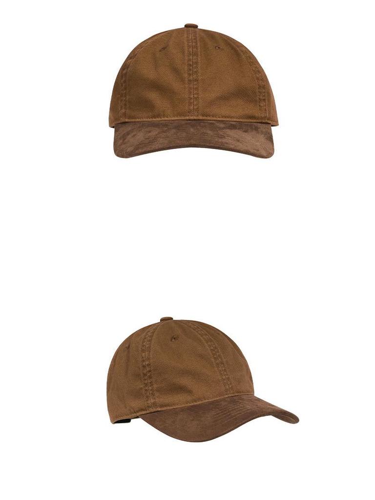 Unisex Japanese Suede Patchwork Duckbill Cap - Colorblock Canvas Summer Hat