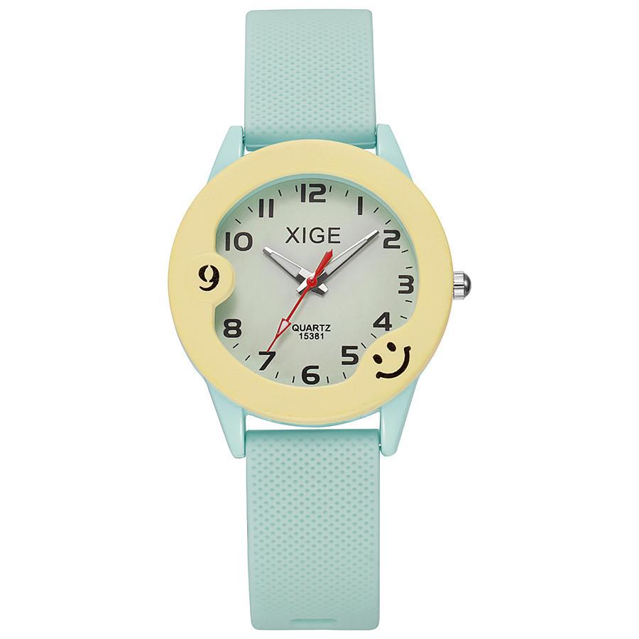 

Childrens Fashion Quartz Watch With Waterproof Silicone Band And Decorative Pointer For Kids Gift MintGreen