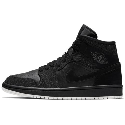 New JORDAN 1 Mid Glitter Black Women's BQ6472-001
