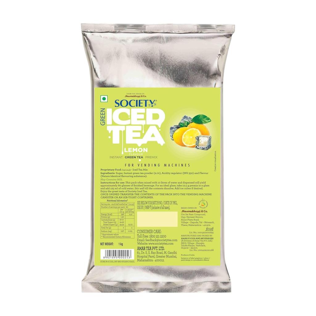Miscela in Polvere per Tè Freddo al Limone Society Con Tè Verde Rinfrescante Bevanda Fredda Istantanea Preparazione Facile Confezione da 1 kg da 1 Pezzo