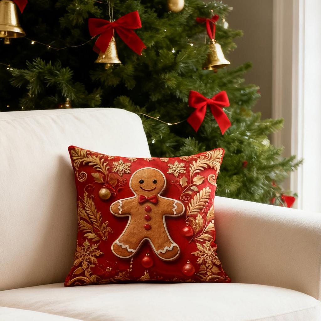 Christmas Throw Pillowcase, Christmas Home Decoration Pillow Cover, Set Of 4