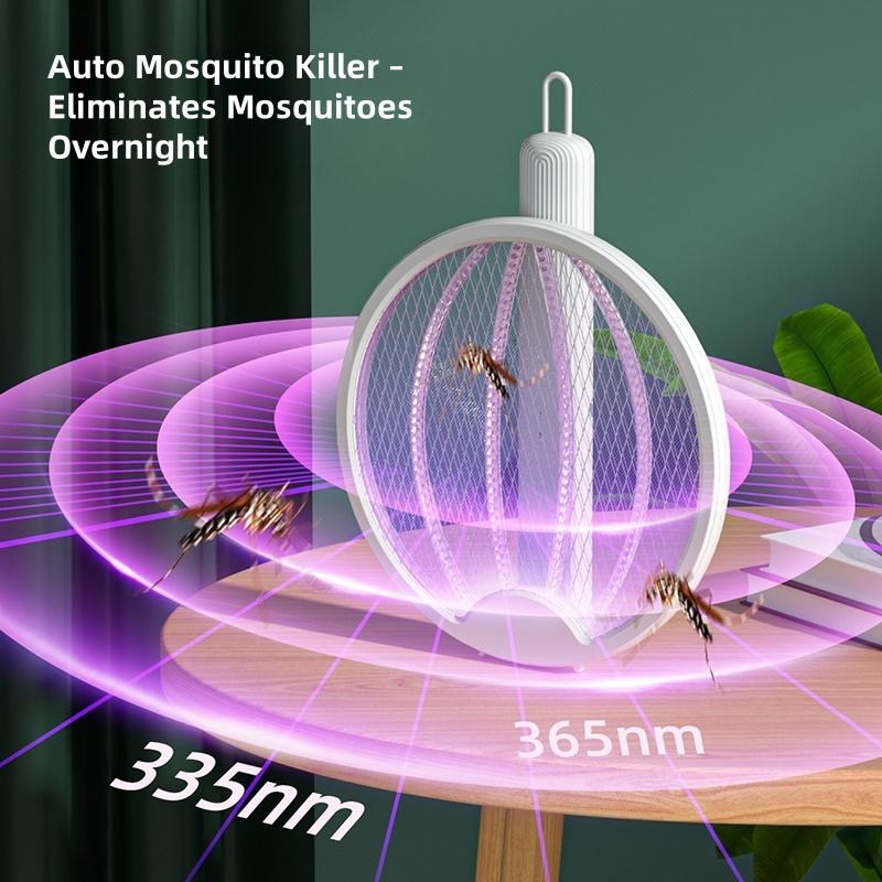 Upgraded Electric Mosquito Killer Foldable Handheld Bug Zapper USB Rechargeable Fly Swatter With UV Light Trap Insect Killer