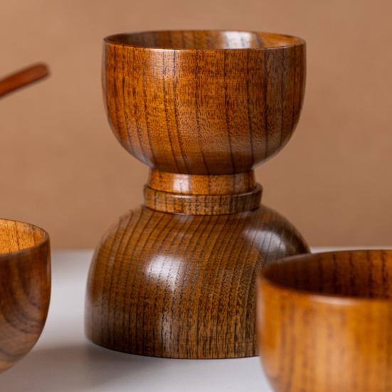 Yousheng Natural Jujube Wood Noodle Bowl Handmade Round Soup Salad Bowl Food-Safe Oil Finish Handcrafted Rice Mug for Tea Coffee