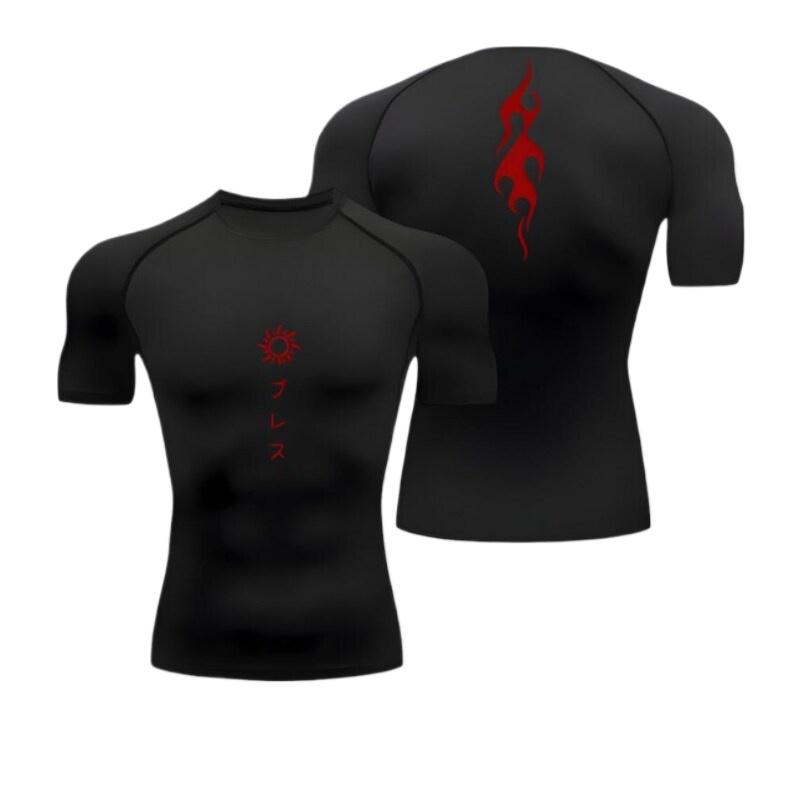 Tanjiro Compression Shirt | Compressor, Demon Slayer, Tanjiro Kamado, Hinokami Kagura, Sun Breathing, Anime, Gym, Shirt, Sport, Fitnesswear