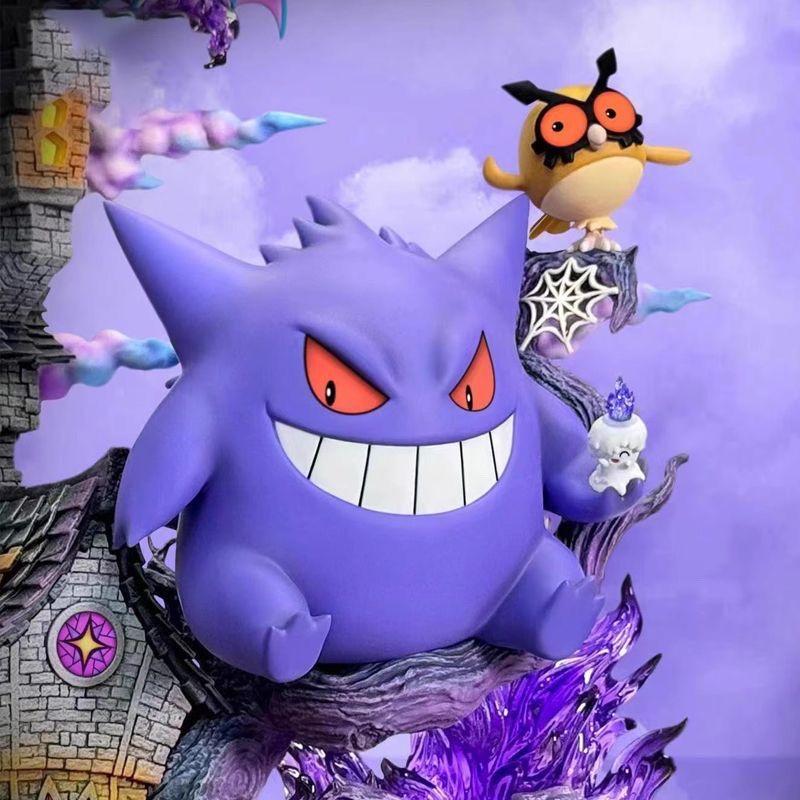 32cm/12.6in Ainme Figure Gengar Evolution Family Bucket Action Figures Pvc Statue Collection Model Toys Gifts