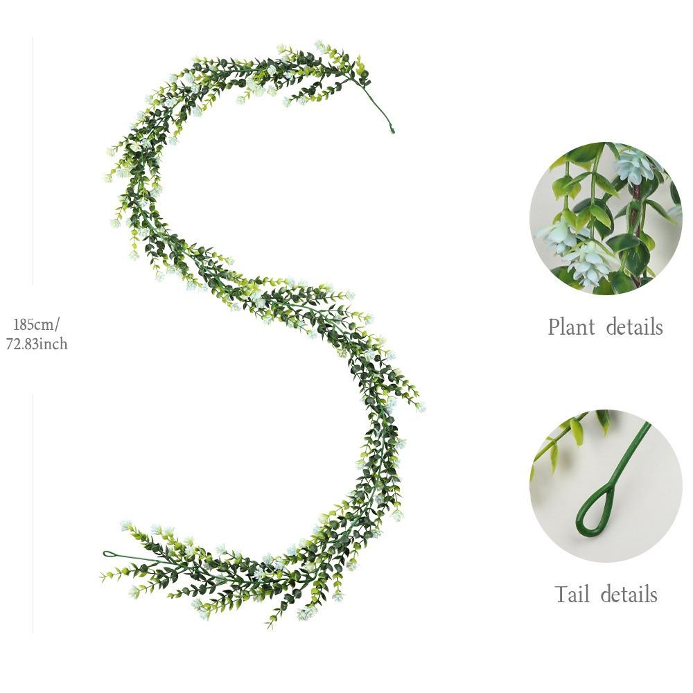 132 Flowers Artificial Eucalyptus Vines Multicolor Multicolor Flower Simulation Plant Garland Leaves Green Photo Props