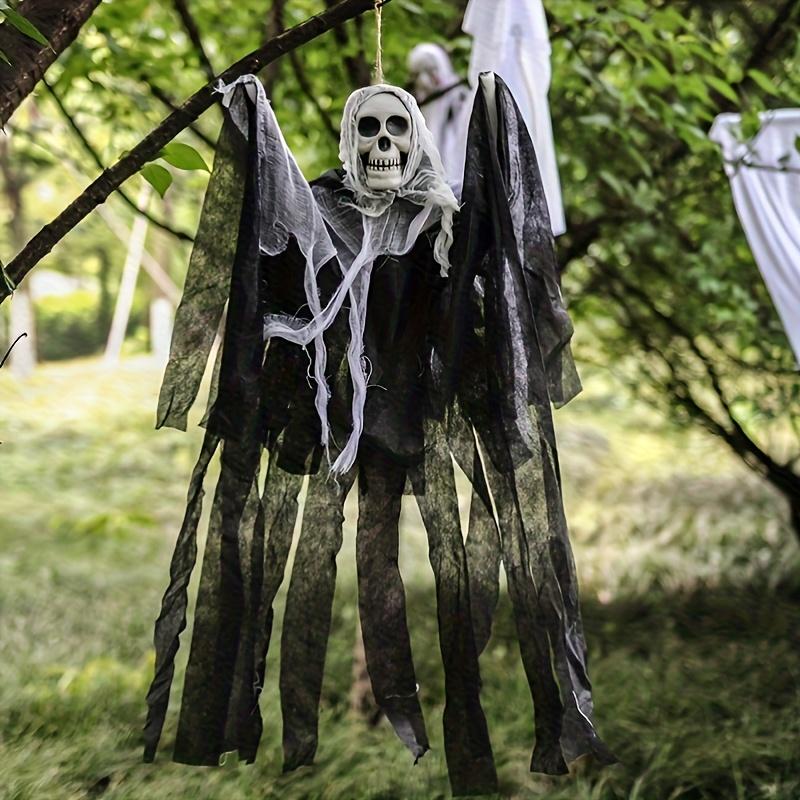 1pcs Lofytain Halloween Hanging Ghost Skull Skeleton Gauze Scary Props for Haunted House Outdoor Yard Garden Horror Decoration