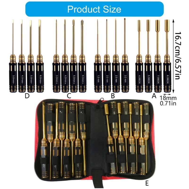 4Pcs Hex Screw Driver Set Metal Hexagon Screwdriver Wrench Tool Kit For Car Helicopter Fpv Screw Driver Set