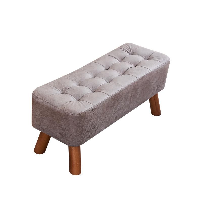 1PC Creative Curved Storage Stool Ottoman, Living Room Sofa Shoe Changing Stool with Wooden Legs for Bedroom Bedside