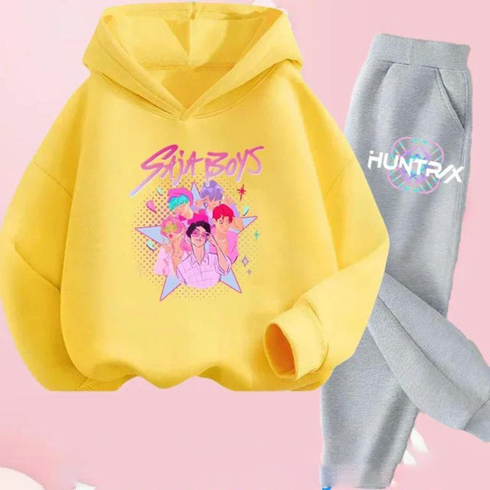 KPop Demon Hunters Printed Children's Clothing Y2K Hoodies+Pants Sports Sets KPop Demon Hunters Korean  Hoody Suit