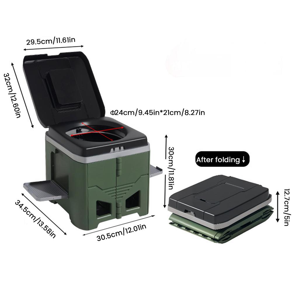 Multifunction Bedpan Portable Camping Folding Toilet Strong Bearing Capacity Reusable Adult Odor-proof Outdoor Mobile Toilet
