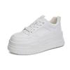 Foam Sole Leather Little White Shoes Women's 2025 Spring New Platform Sports Board Shoes Women's Casual Single Shoes Versatile Women's Shoes