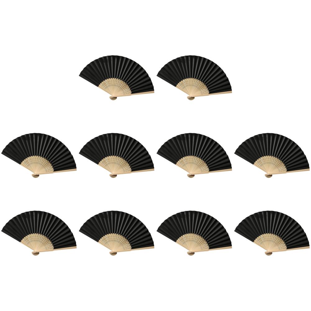 5/10 Stück Handfächer Einfarbig Bambus Papierfächer Tanzaufführung Holz Faltfächer Bekleidungszubehör Zum Handbemalen