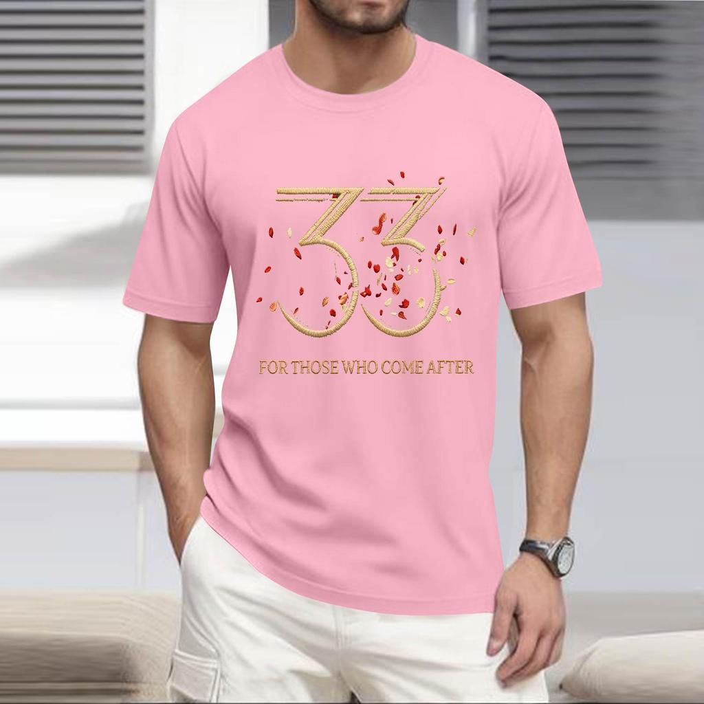 Stylish And Casual Men's Round-neck Loose-fitting Short-sleeved Top.