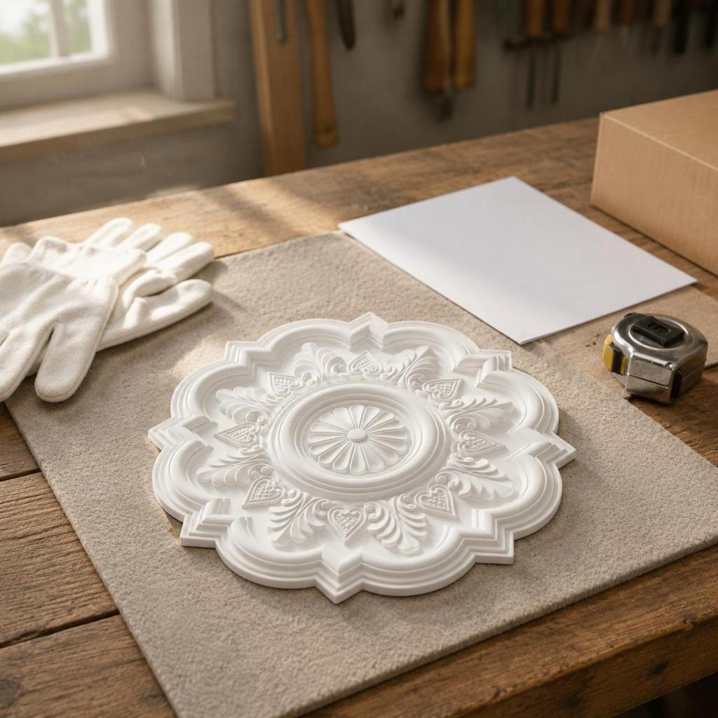 Ceiling Light Base Decorative Medallion PU Material Luxury Interior Decoration