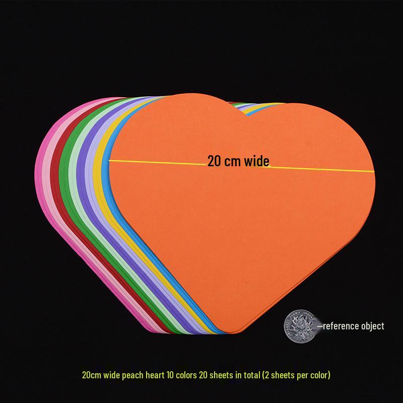 Carton colorat gros: Forme de Inimă, Stea, Floare de Prun și Rotunde pentru Origami și Meșteșuguri pentru Copii