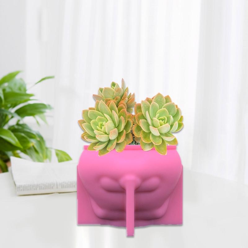Silicone Planter Molds Dog Mold for Handmade Flower Pots Pen Holder Molds Resin Crafts Clay Molds DIY Hand Crafts