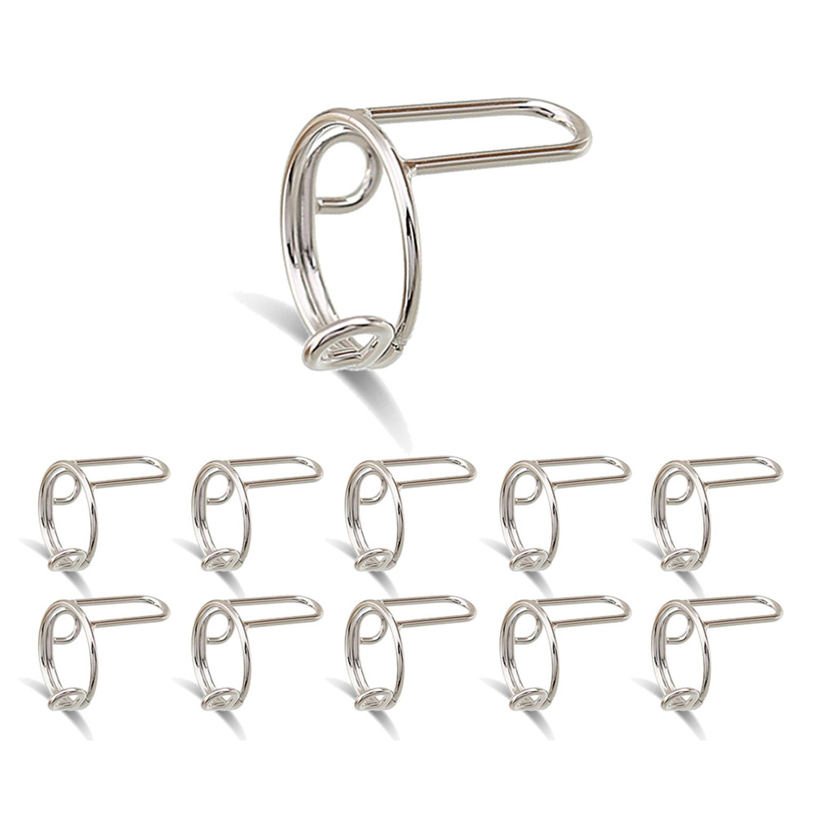 

Кольца для ногтей, 10 шт., многоразовые регулируемые металлические подвески для ногтей, съемный пресс для ногтей без клея для женщин