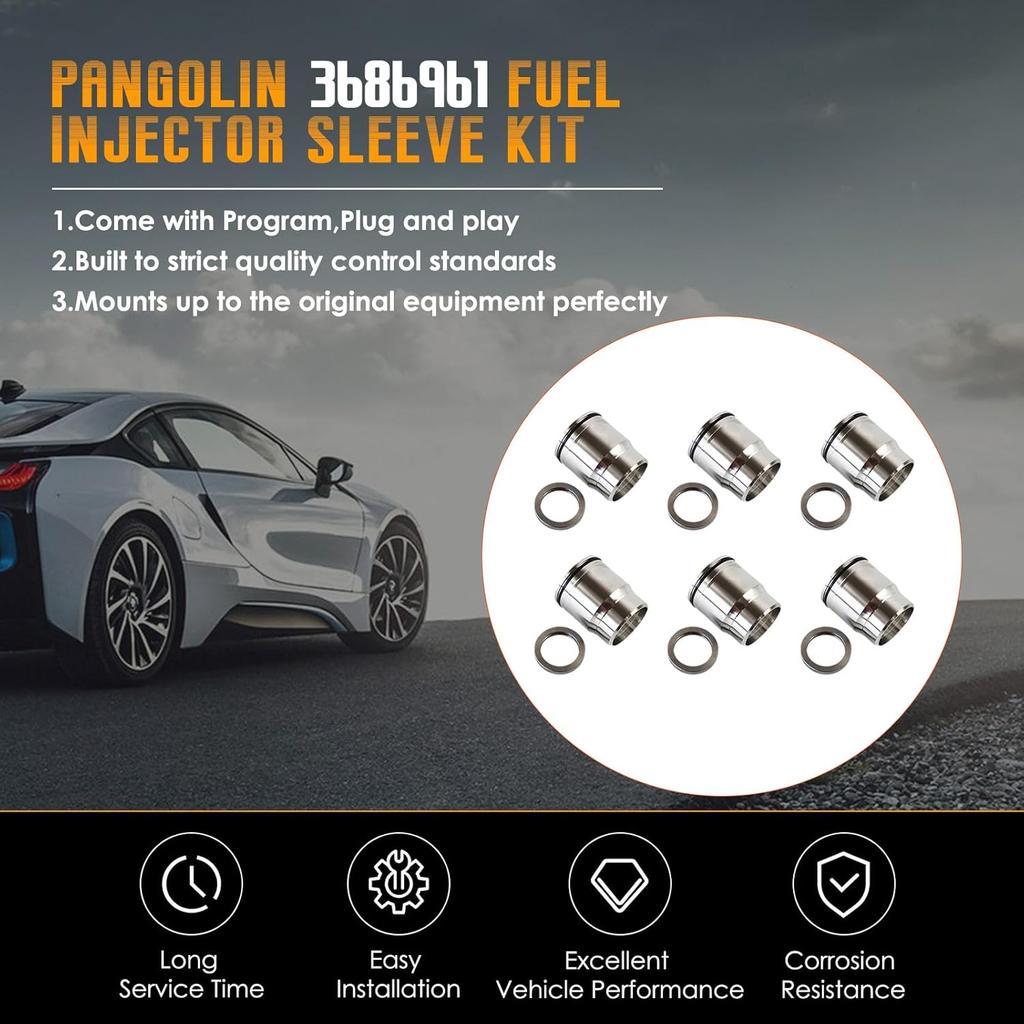 PANGOLIN 3686961 Injector Sleeve Cup Tube Kit with Seal for Cummins ISX ISX15 QSX15 X15 CM2350 Diesel Engine Single Cam, Replace 3686883 3687210