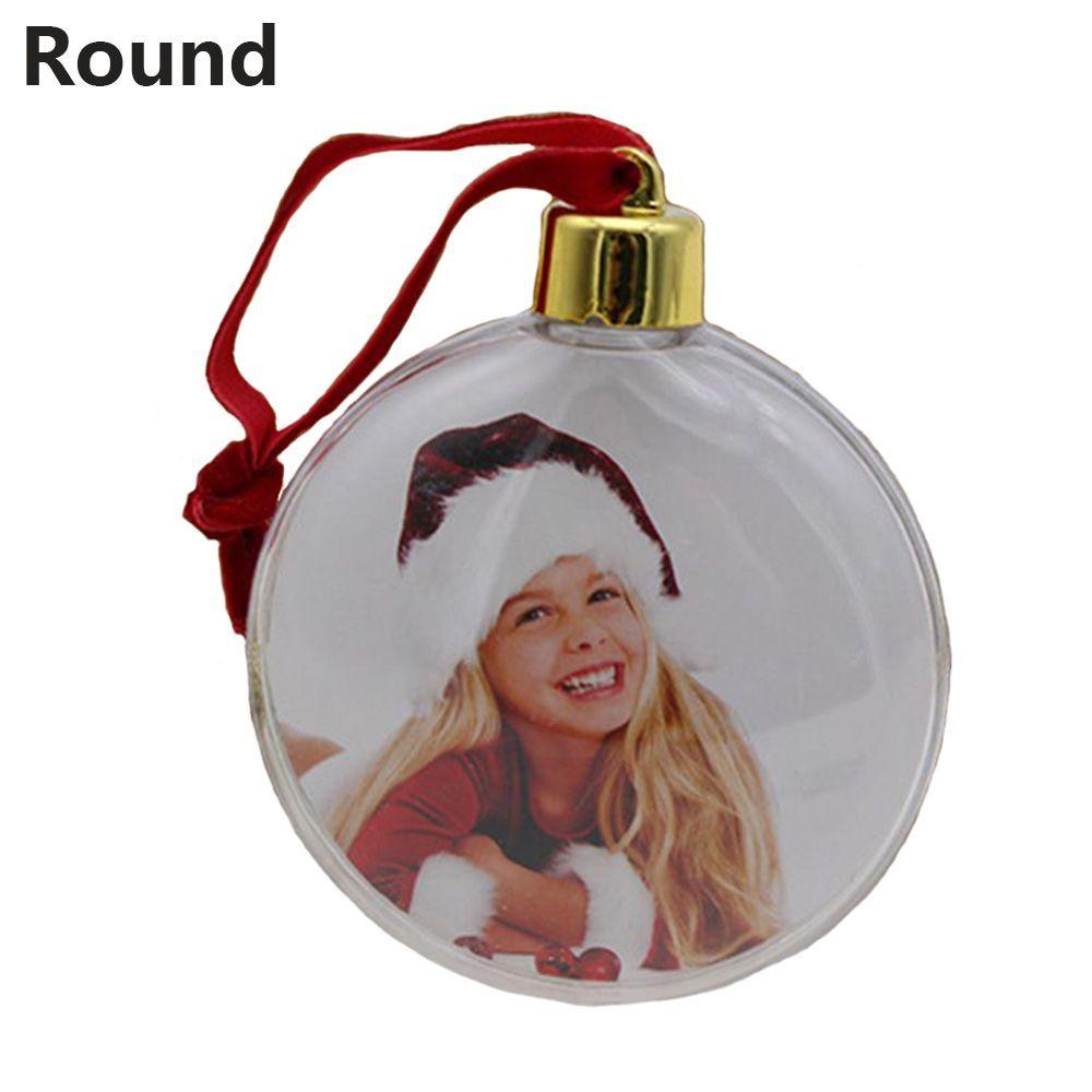

Party Hanging Picture Frame Pendant Xmas Tree Ornaments Photograph Holder Photo Christmas Ball round