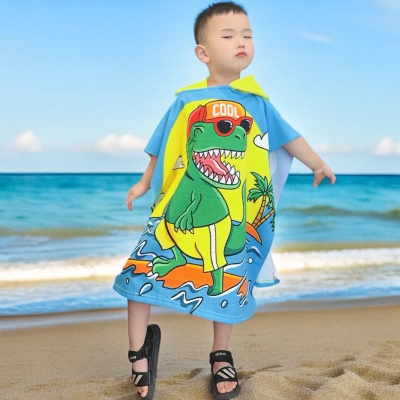 Children's Microfiber Hooded Bath Towel Cloak - Quick-Dry & Absorbent