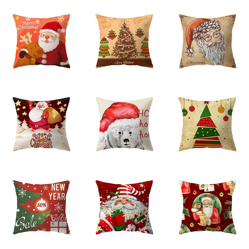 

Санта-Клаус Рождественские украшения с принтом наволочка для дома, гостиной, украшения дивана, подушка, наволочка