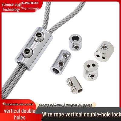 Double-Hole Wire Rope Adjuster & Safety Snap Hook Clip for Clotheslines and Lamps