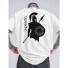 Europäische Größe Sommer Outdoor Sport T-Shirts für Spartaner-Krieger, Mit Trendigen Prints für Herren, Erhältlich in Großen Größen mit Kurzen Ärmeln