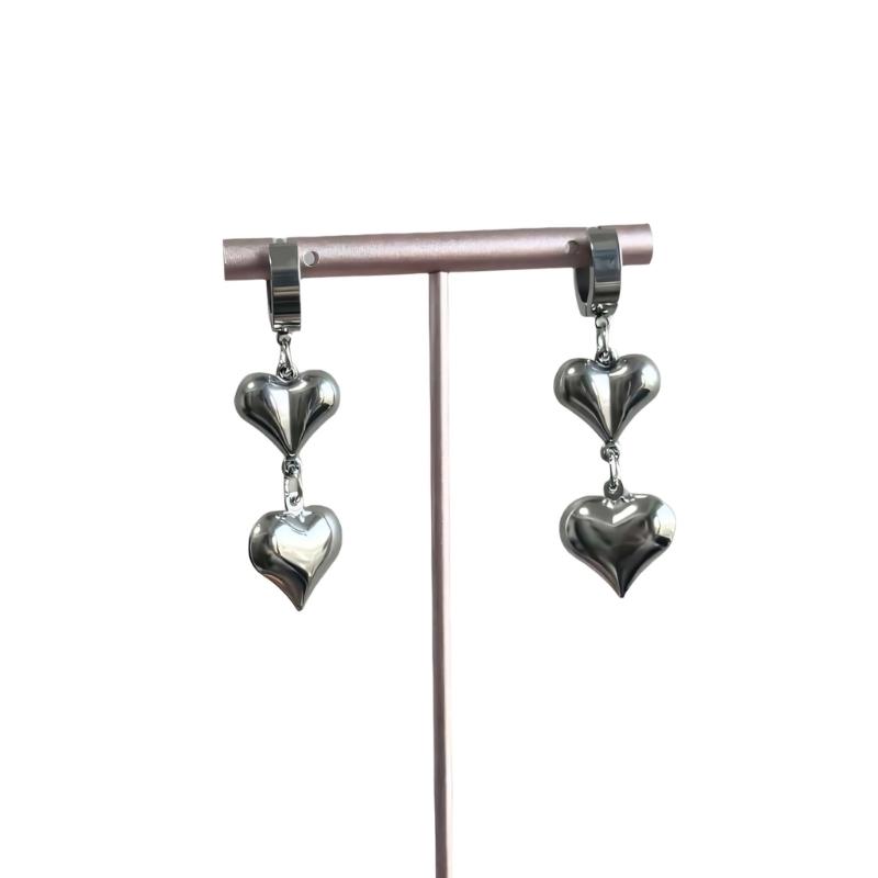 

Elegant Silver Heart Dangle Earrings Comfortable Designs For Everyday Outing And Special Occasions 1
