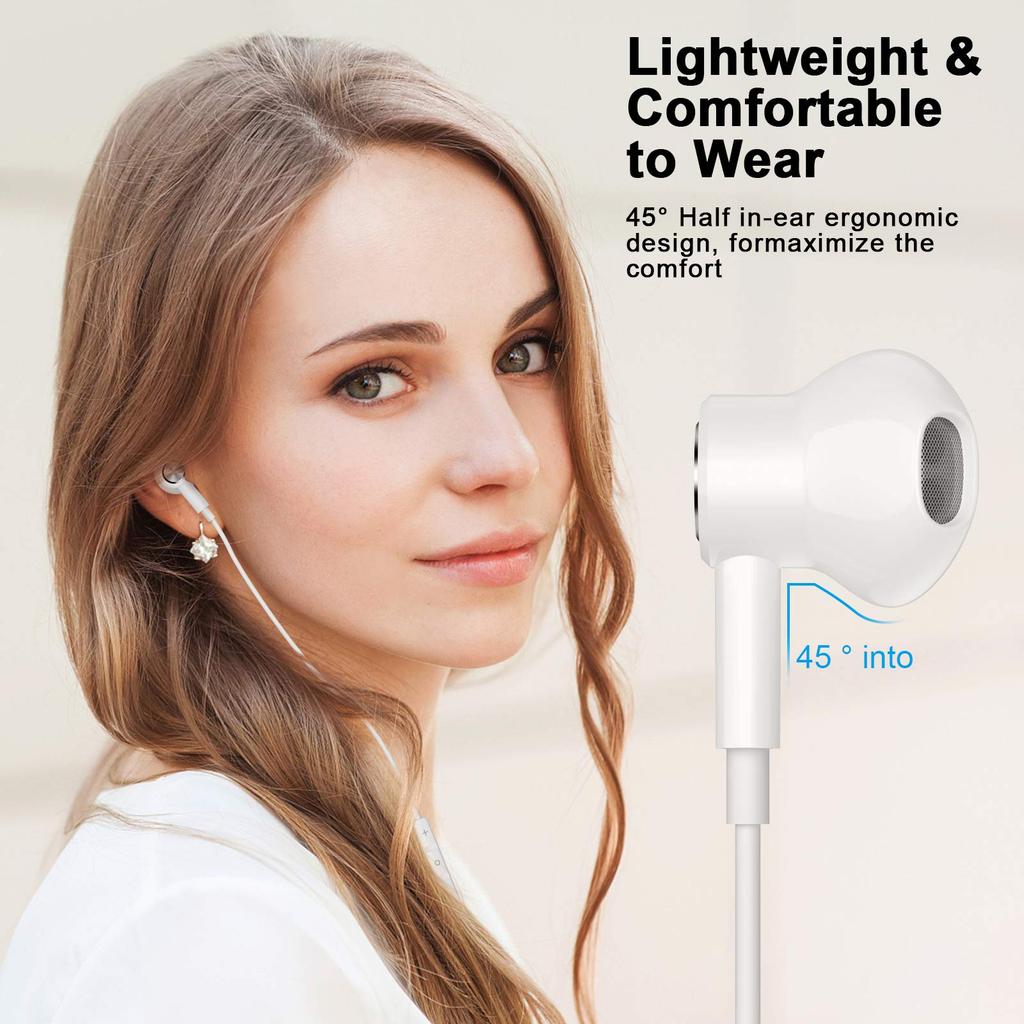 Wired USB Type C Earphones with Magnetic Design for iPhone Pro Max iPad Pro Air iPad mini 10th Google Pixel Pro and Features include a deep bass DAC