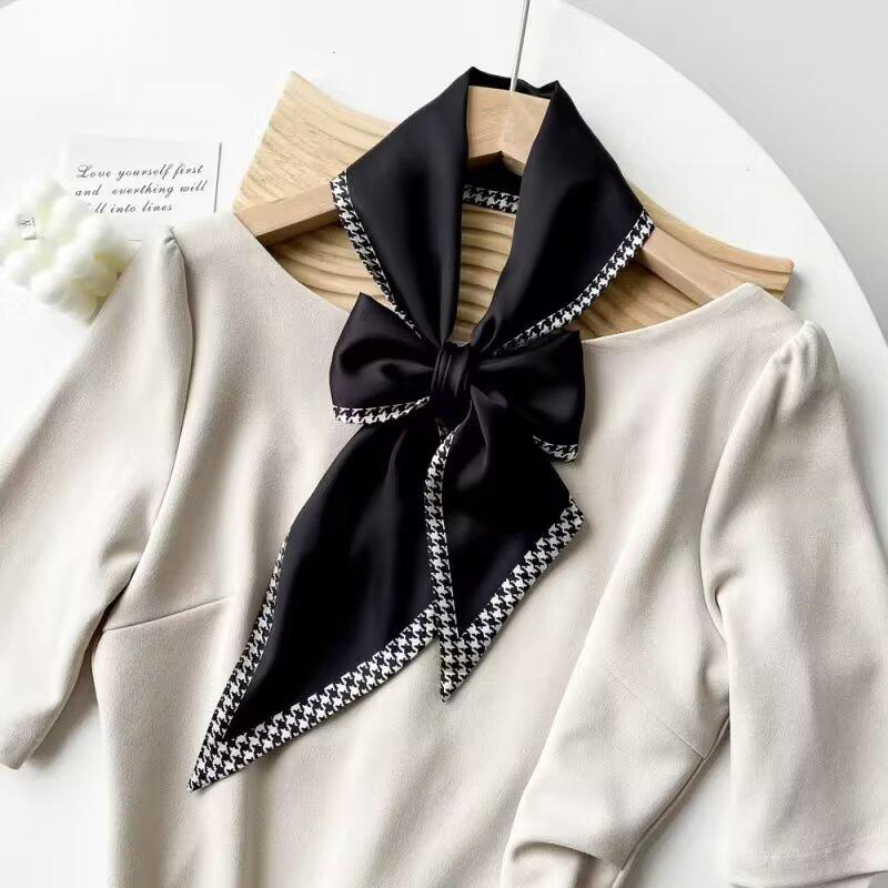 

Luxury Design Long Silk Scarf Female Floarl Print Thin Narrow Scarf Bag Hair Band Ribbon Scarfs Women Neckerchief 135-175CM