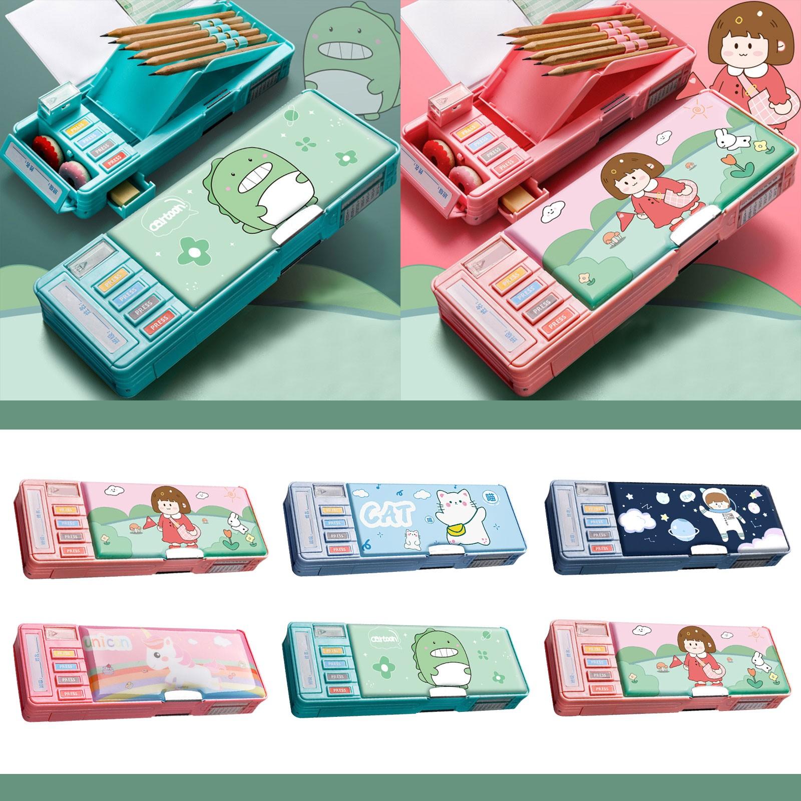 

Pencil Cases Kawaii Stationery School Supplies School Cute Multifunction Pen Box One Size розовый