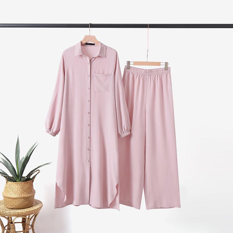 Middle Eastern Style Two-Piece Set: Long-Sleeve Shirt & Pants for Muslim Women – New Autumn/Spring Collection