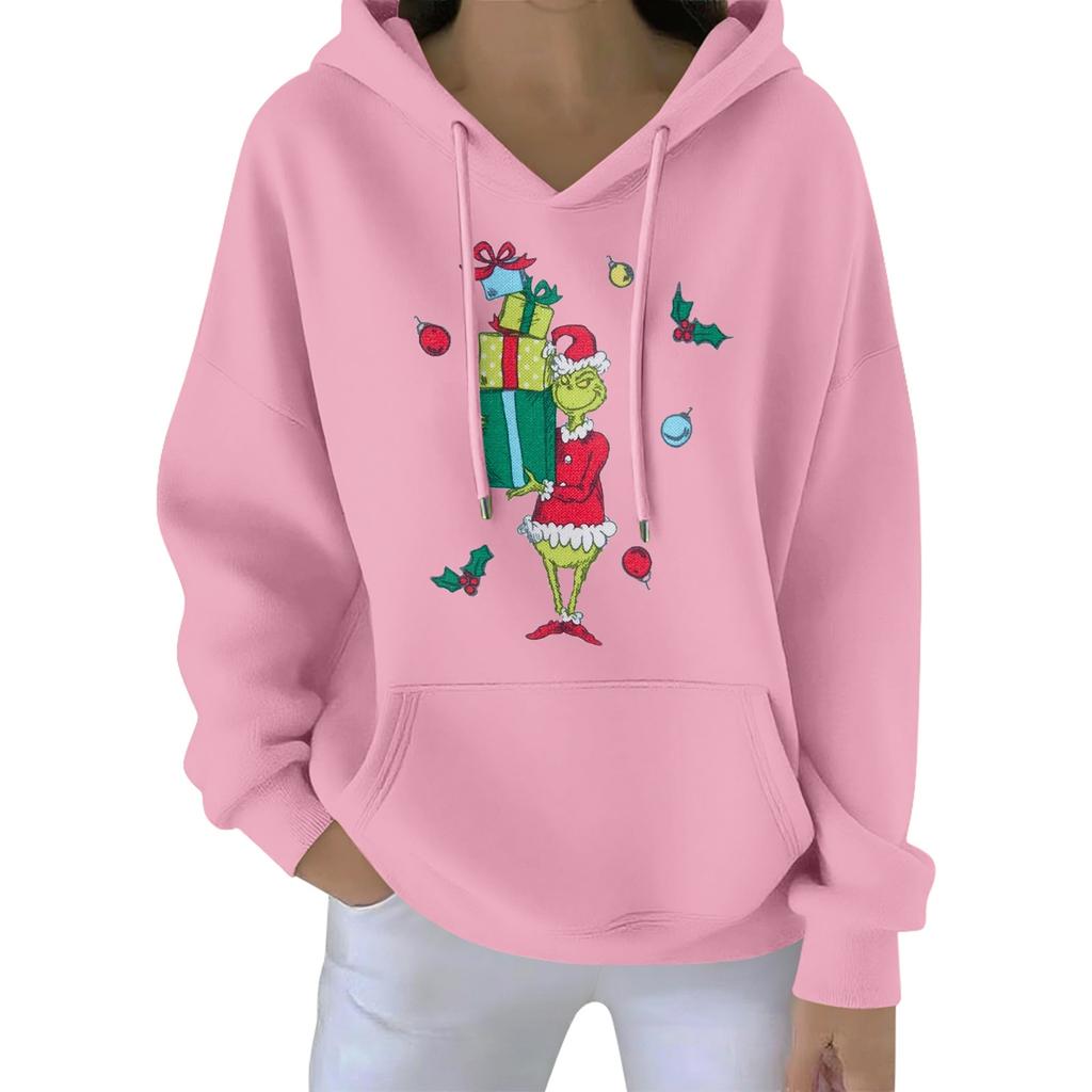 Women's Christmas  Hoodie Funny Cute Christmas Holiday Sweatshirt Pullover