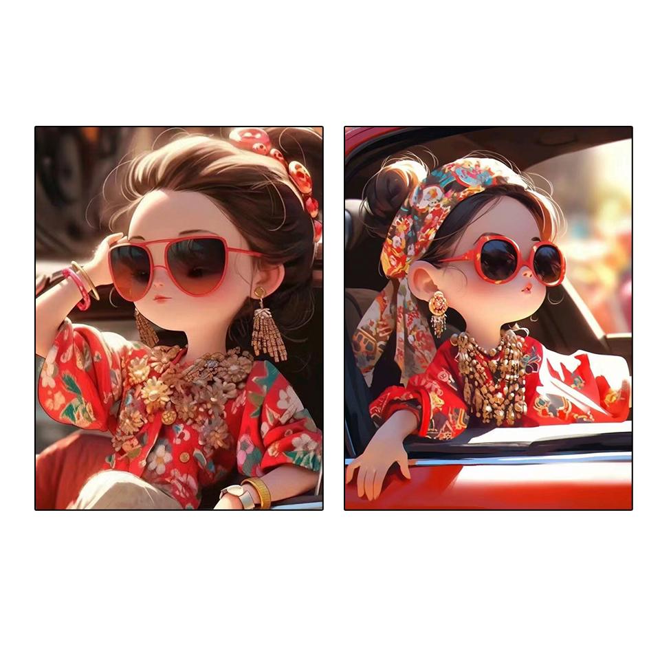 5DDIY Diamond Painting Colorful Girl Picture Jewelry Embroidery Cross Embroidery Mosaic Craft Home Decoration Gift