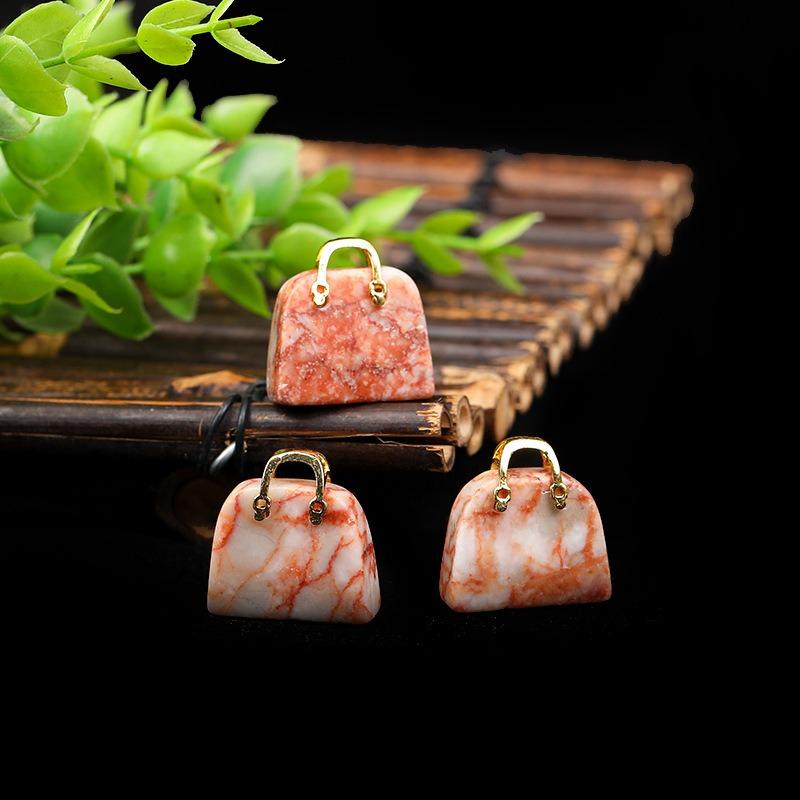 

1 pcs Natural stone crystal apple ornament, jade crystal mini handbag ornament, home living room decoration, Christmas Eve birthday gift 1