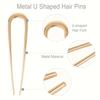 Elegante 2er-Pack U-förmige Haarnadeln für Frauen - Große Metall-Haarspangen im französischen Stil in Gold und Silberfarben, ideal für dickes und langes Haar