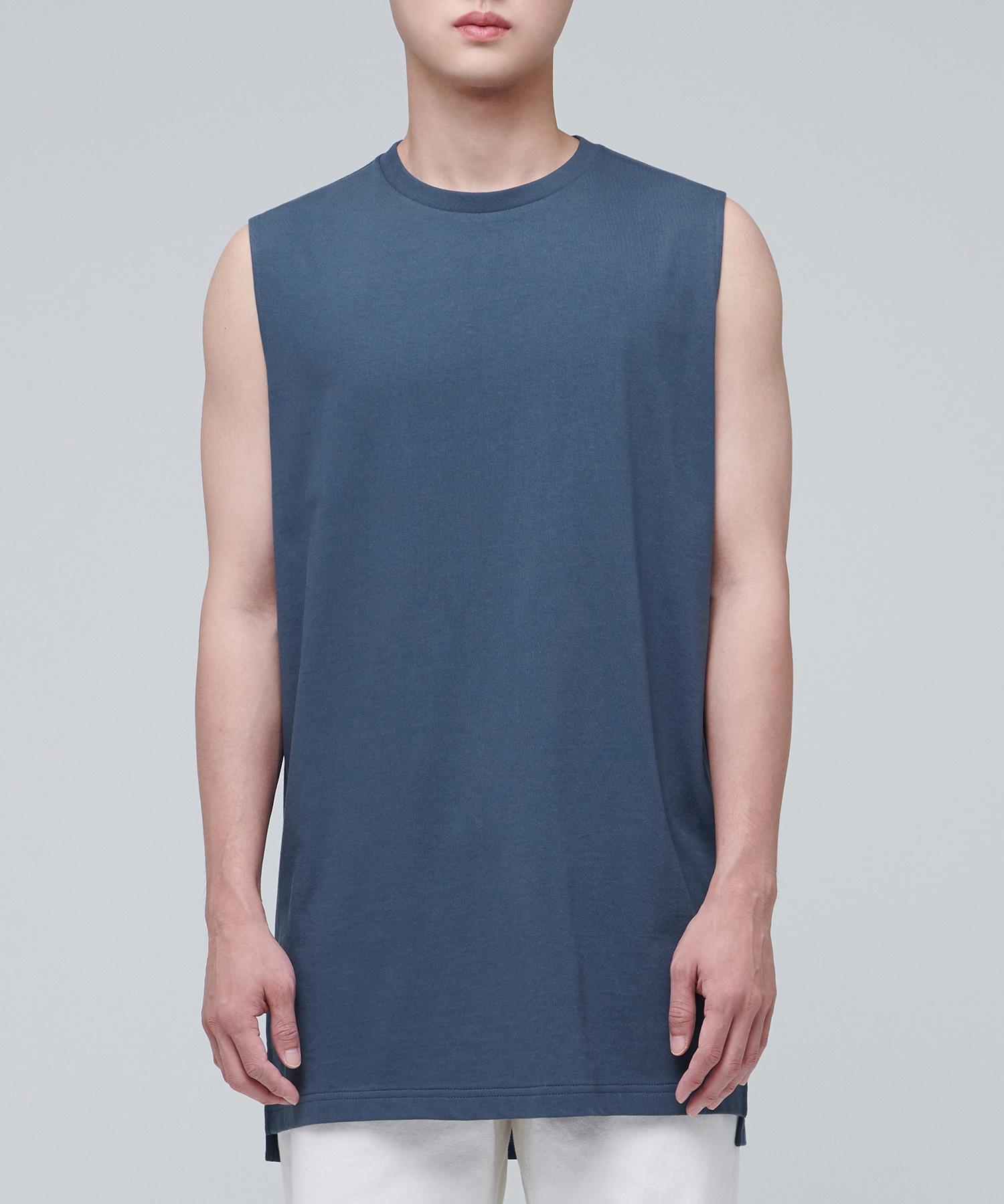 Musinsa Standard Layered Sleeveless Top_Long Length [Midnight Blue] Midnight Blue/S
