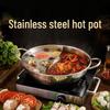 Renzhida 304 Stainless Steel Divided Hot Pot with Lid