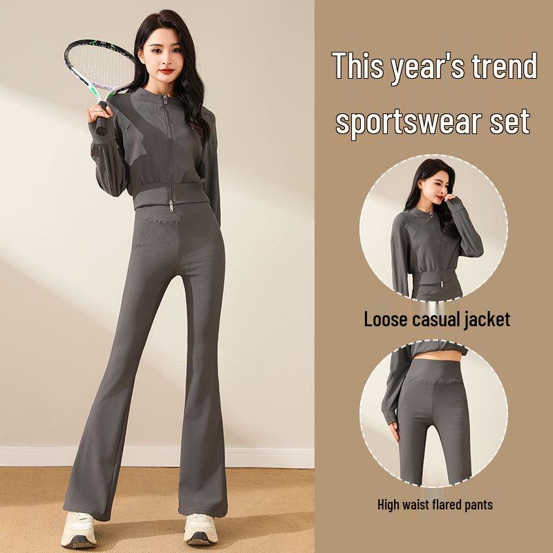 

Renjiu Women s Autumn 2024 Dance Student Sweatpants - Tummy Control Yoga Flared Pants with Hip Lift Design L