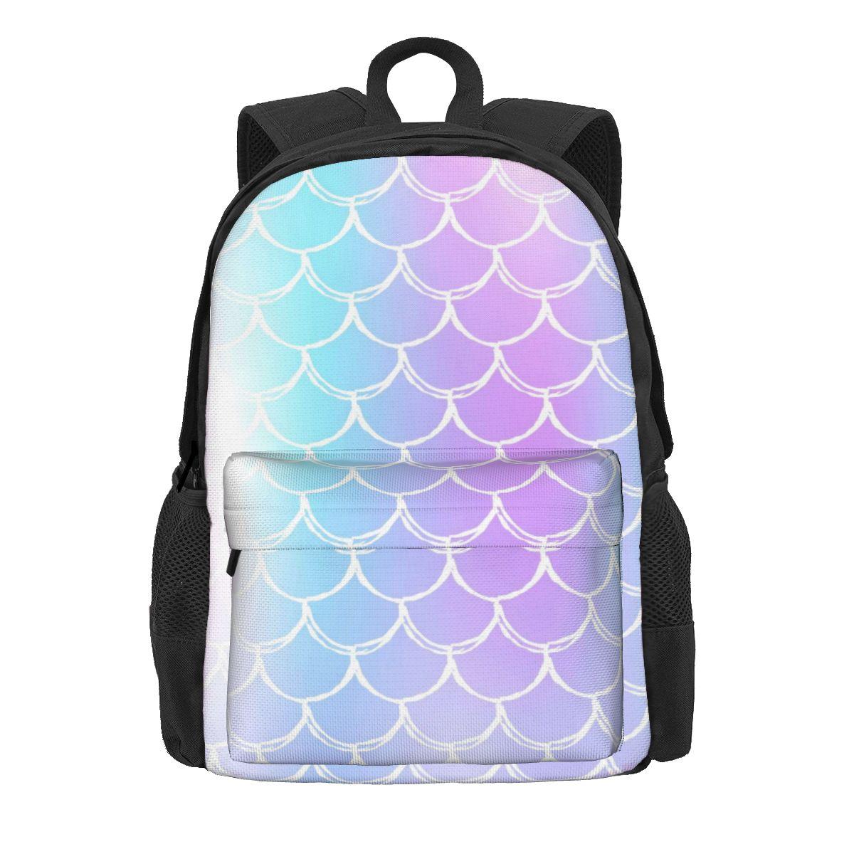 Aqua Ombre Rugzak Tiener Blauw En Paars Lichtgewicht Rugzakken Polyester Kawaii Schooltassen Universiteit Custom Rugzak 36x32x10cm